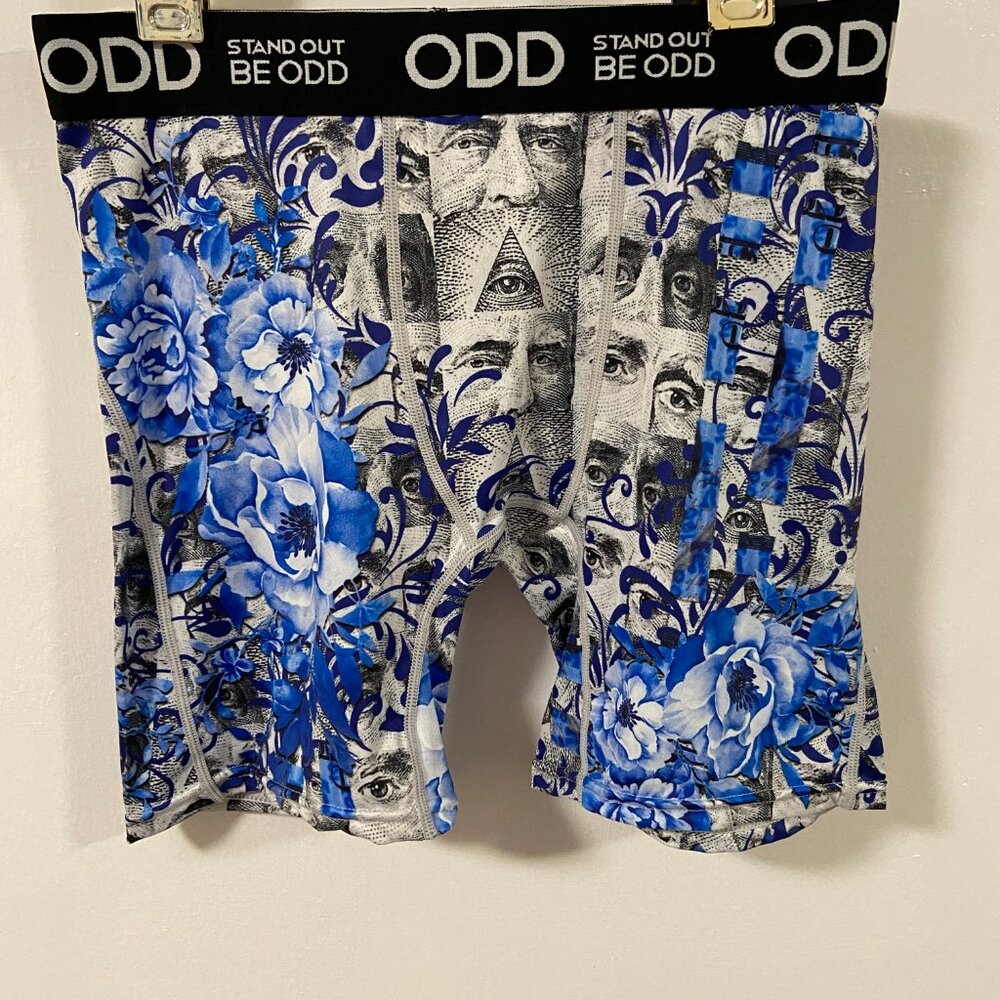 Stand Out Be Odd Eyes Blue Floral Printed Boxer Briefs